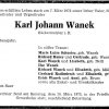 Wanek Karl Johann 1889-1972 Todesanzeige
